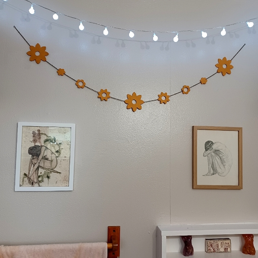 Gold clay flower wall hanging
